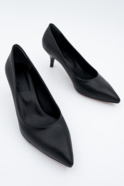 Modabuymus Women's Black Matte Low Heel Stiletto Shoes - Candy