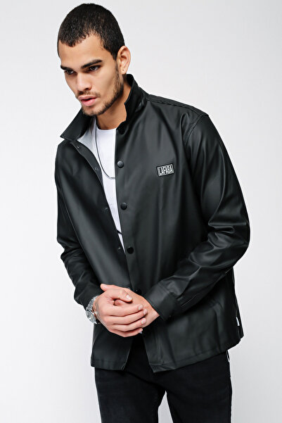 Lafaba Ανδρικό μαύρο ματ δερμάτινο μπουφάν