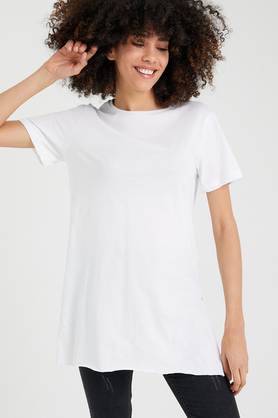 Weyeze Γυναικείο Λευκό Basic T-shirt Ab-y38100mrk