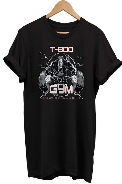 remonz Μπλουζάκι Terminator Gym με στάμπα 100% βαμβακερό μπλουζάκι μεγάλου μεγέθους