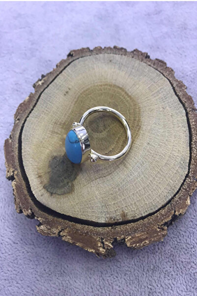 NSA SILVER Gümüş Yüzük Turkuaz Taşlı 925 Ayar Doğal Taş