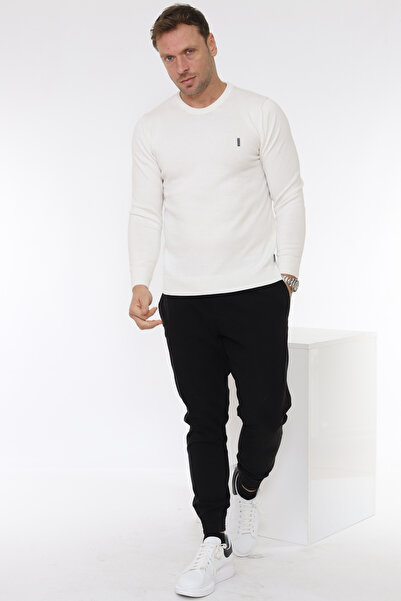 Matte Berlin Crew Neck Basic Organic Cotton Ecru Knitwear Sweater