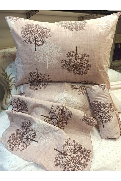 ŞENER HOME Double Cotton Life Tree Patterned 30 cm Corner Depth Elastic Sheet Set