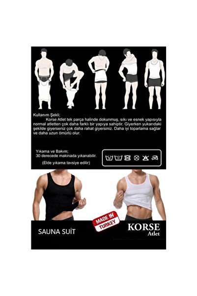 SAUNA SUIT Firming Recovery Body Shaper Black Premium Sports Corset Undershirt