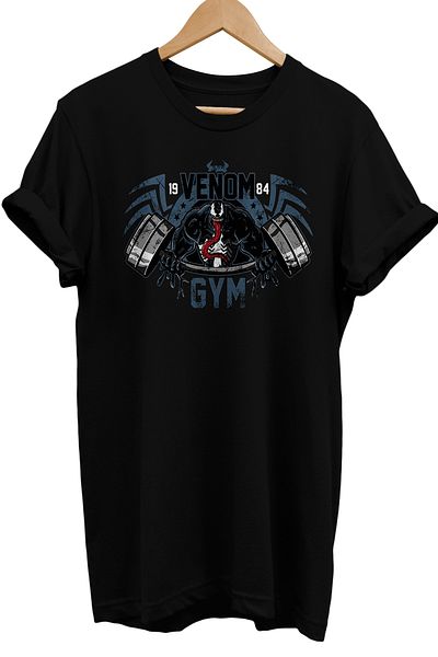 remonz Μπλουζάκι Venom Gym με στάμπα 100% βαμβακερό μπλουζάκι μεγάλου μεγέθους