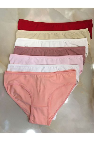 AVES İÇ GİYİM Pachet de 7 chiloți de bikini simpli pentru femei 95% bumbac 5% elastan