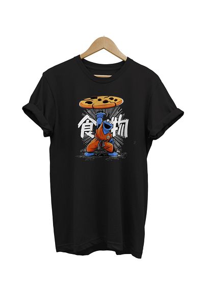 remonz Μπλουζάκι με στάμπα Cookie Monster 100% βαμβακερό μπλουζάκι μεγάλου μεγέθους