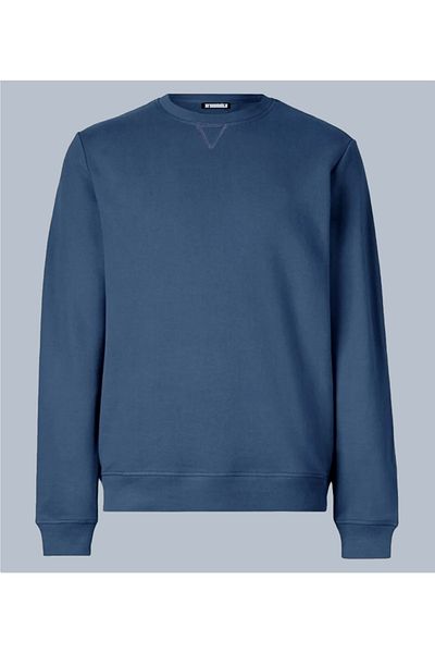 Efendioğlu Design Indigo Blue Solid Color Men's Autumn Crew Neck Sweatshirt (NEW SEASON)