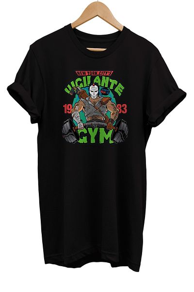 remonz Ninja Turtles Casey Jones Gym με στάμπα 100% βαμβακερό μπλουζάκι Oversize Μπλουζάκι μεγάλου μεγέθους