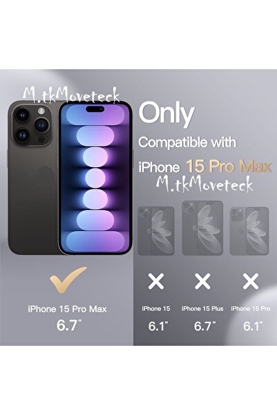 m.tk moveteck İphone 15 Pro Max Kılıf Kamera Çıkıntılı İçi Kadife Süet Yumuşak Lansman Renkli Silikon Grade Liquid