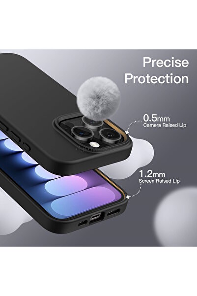 m.tk moveteck İphone 15 Pro Kılıf Kamera Çıkıntılı İçi Kadife Süet Yumuşak Lansman Renkli Silikon Grade Liquid