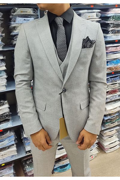 BY MARKASSO DAYBOĞLU SINGLE BUTTON DOUBLE SLIT SLIM FIT MEN'S SUIT WITH SLIM TROUSERS