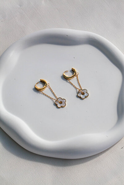 Inure Jewelry PEARL FLOWER ÇELİK KÜPE