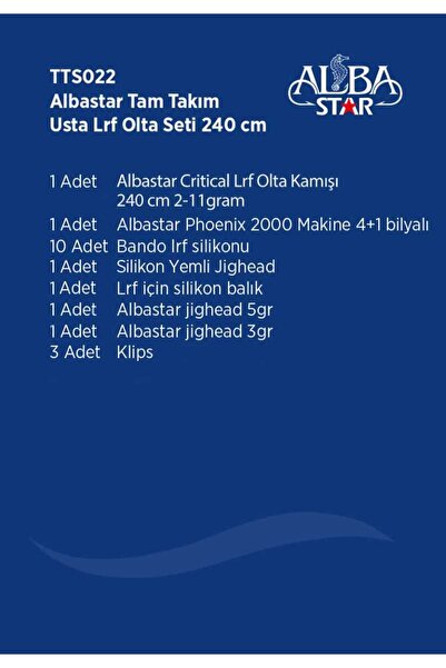 Albastar Tam Takım Usta Lrf Olta Seti Tts022 Standart 240cm