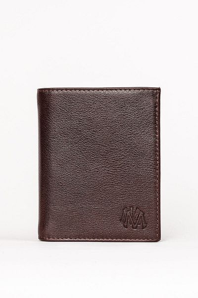 MKM MAN Genuine Leather Brown Men's Wallet with Coin Compartments