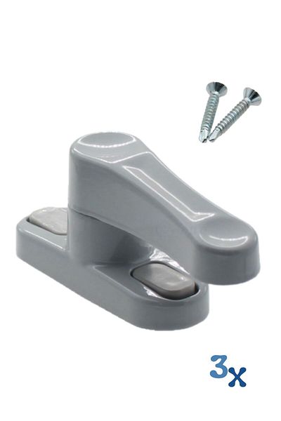 Evene Window Child Lock Window Lock Glass Lock Safety Child Lock Door Latch 3 Pieces Gray