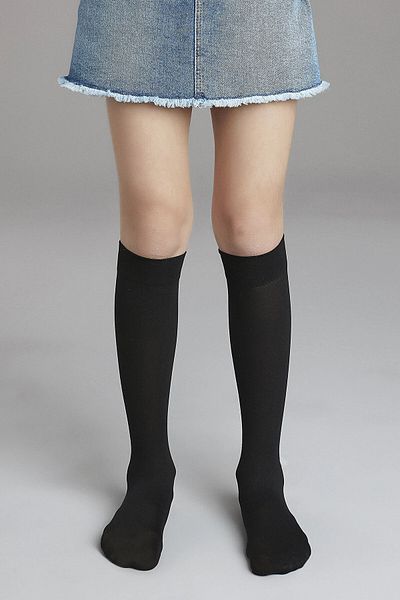 Penti Чорапи за училище до коляното за момичета, черни, 90 Denier, Extra Cotton, 3 чифта