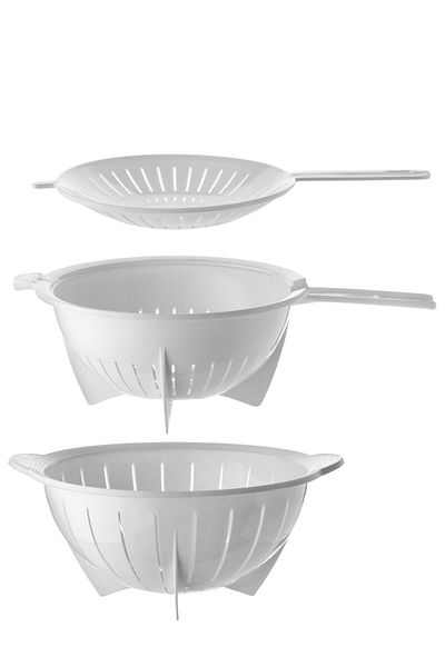 Nandy Home 3 Piece Kitchen Strainer Set - Dowry Set WHITE