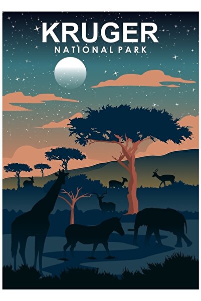 Universal Αφίσα για νυχτερινά ταξίδια στο Εθνικό Πάρκο Κρούγκερ, Νότια Αφρική...