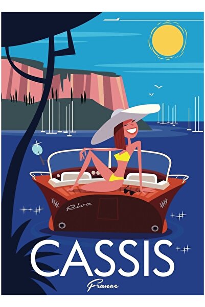 Universal Αφίσα Cassis France Ξύλινη διακοσμητική αφίσα για το τοίχο