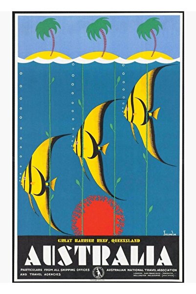 Universal Poster de călătorie în Australia, tablou decorativ din lemn