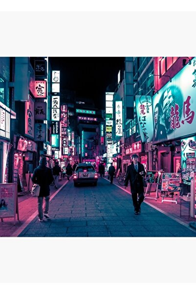 Universal Τα φωτεινά φώτα νέον της Τόκιο, ξύλινη διακοσμητική αφίσα για το τρ...