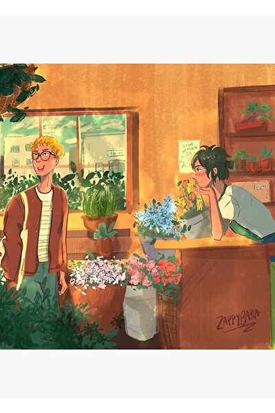 Universal Tsukiyama Flower Shop Painting Wooden Poster Decorative