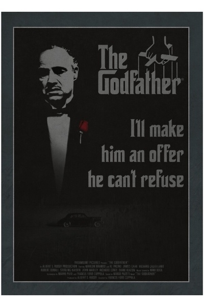 Universal Ο Νονός Ξύλινη Διακοσμητική Αφίσα Τέχνης