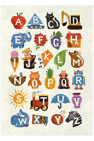 Universal Poster decorativ din lemn cu alfabet