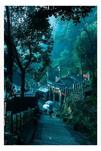 Universal Διακοσμητική ξύλινη αφίσα με εικονογράφηση δάσους Kyoto Inari Shrine