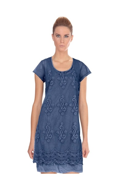 Bulalgiy Kadın Mavi Dantelli Elbise - Bga003794ts