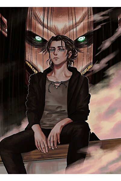 Universal Eren Yeager Poster Tablo Ahşap Poster Dekoratif
