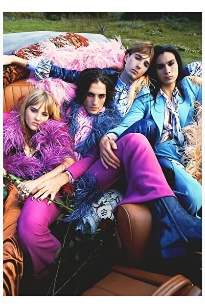 Universal Poster decorativ din lemn cu pictură Maneskin cool