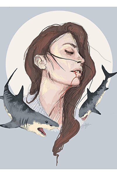 Universal Η Λυδία και τα Καρχαρία ζωγραφίζουν ξύλινη διακοσμητική αφίσα