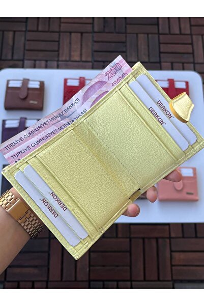 DERKON NEW STYLE UFAK GENUINE LEATHER WALLET LEMON YELLOW