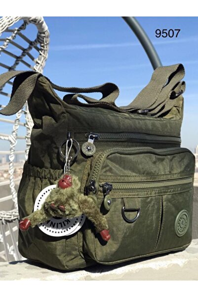 KunduraHane Krinkıl Çok Bölmeli Suya Dayanıklı Postacı Çanta Haki Renk Kadın ...