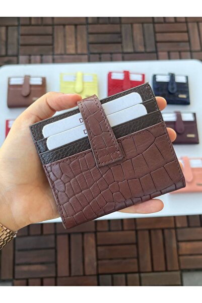 DERKON ΝΕΟ ΣΤΥΛ ΜΙΚΡΟ ΓΝΗΣΙΟ ΔΕΡΜΑΤΙΝΟ ΠΟΡΤΟΦΟΛΙ ΚΡΟΚΟΔΙΛΟΣ ΣΧΕΔΙΟ ΚΑΦΕ