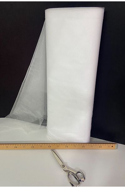 ZEYMERADE White Decoration Tulle, Gift Bundle Dowry Party Suitcase Door Birthday Decoration Tulle Length 1 Mt Width 3 Mt