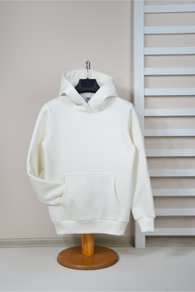 KİDSPİTİRCİK سويت شيرت كريمي بغطاء للرأس للأطفال من الجنسين مكون من 3 خيوط من...