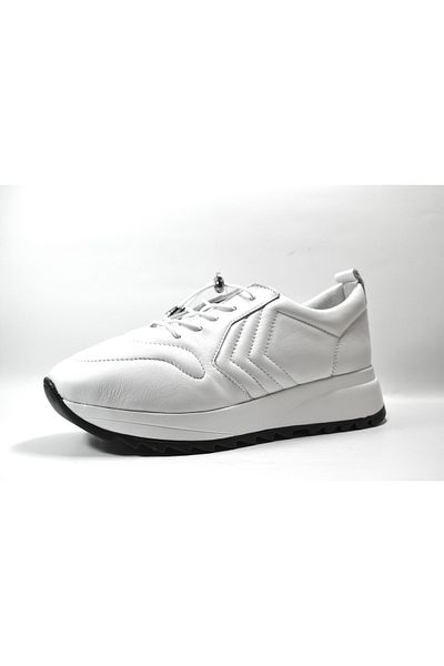 Beety 23BK83.K92 Pantofi ortopedici casual pentru femei, din piele naturală, cu cravată din cauciuc alb
