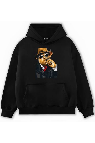 BAES MODA BOSS GANGSTER PRINTED Ultra Premium Oversize Blessed Hoodie Φούτερ Unisex