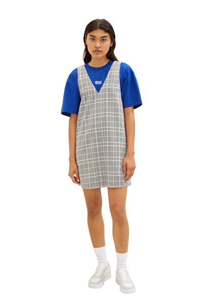 Tom Tailor Šaty Dámské / Dívčí růžové šedé kárované