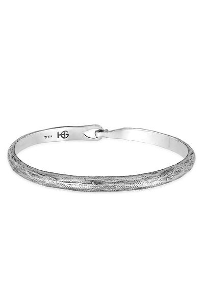 HAZE & GLORY Armband Herren Armreif - Hook Big gehämmert 925 Silber
