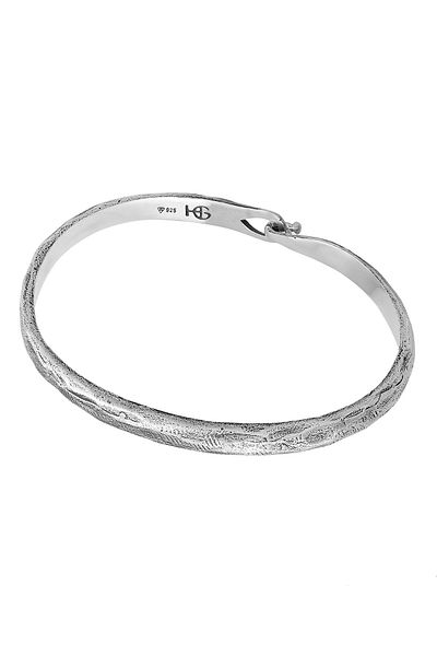 HAZE & GLORY Armband Herren Armreif - Hook Big gehämmert 925 Silber