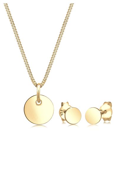 ELLI Schmuckset Basic Set Kreis Halskette Ohrstecker 925 Silber