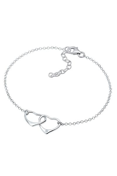 ELLI Herz Anhänger Liebe Diamant-Armband – 0,015 ct. 925 Silber