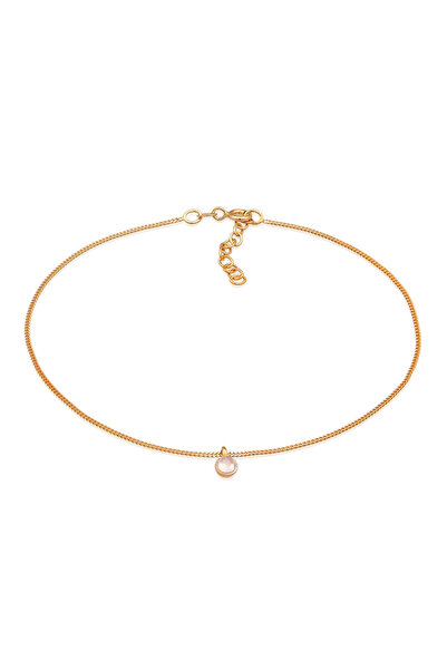 ELLI Fußschmuck Anhänger Mondstein Solitär 925 Silber