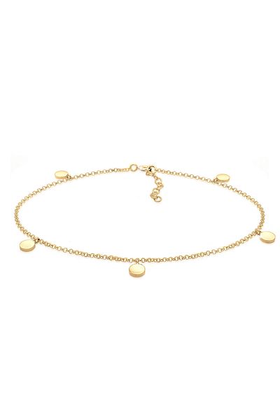 ELLI Fußschmuck Erbskette Plättchen Geo Sommer 925er Silber