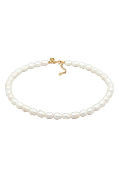 ELLI Halskette Damen Chocker Barock mit Süßwasser-Zuchtperlen in 925 Sterling Silber