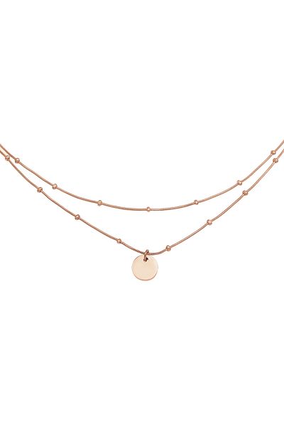 ELLI Halskette Choker Layer Plättchen Kugelkette 925 Silber